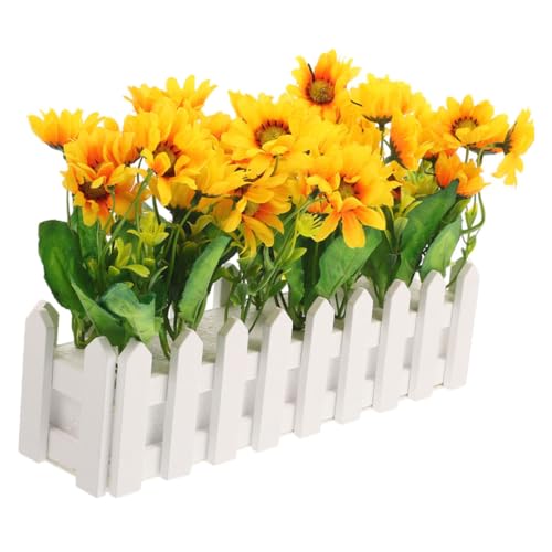 COLLBATH Künstliche Sonnenblume im Topf Realistische Garten und Wohnraumdekoration Uv Beständig Pflegefrei für Wohnzimmer Büro Hohe Blume mit Natürlichem Aussehen von COLLBATH
