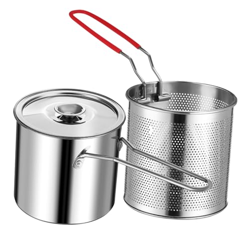 COLLBATH Mini Frittier-topf aus Edelstahl mit Deckel und Feinem Ölfilter Kompakte für Braten Schmoren Kochen Langlebig Leicht zu Reinigen für Kleine Haushalte und Outdoor-einsatz COLLBATH Mini Frittier-topf aus Edelstahl mit Deckel und Feinem Ölfilter Kompakte für Braten Schmoren Kochen Langlebig Leicht zu Reinigen für Kleine Haushalte und Outdoor-einsatz von COLLBATH