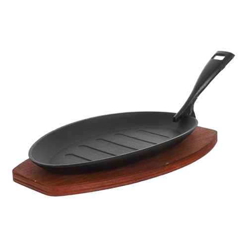 COLLBATH Mini Gusseisen Steakpfanne mit Holzunterlage Gestreifte Grillplatte für Westernküche und Teppanyaki Hitzespeichernd Antihaftbeschichtet für Grillpartys und Familienessen COLLBATH Mini Gusseisen Steakpfanne mit Holzunterlage Gestreifte Grillplatte für Westernküche und Teppanyaki Hitzespeichernd Antihaftbeschichtet für Grillpartys und Familienessen von COLLBATH