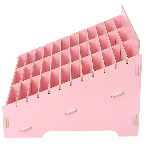 COLLBATH Mobile Phone Storage Box Fächer Holz Organizer Desktop Handyhalter Multifunktional für Schule Büro Klassenzimmer Rosa Ordnungssystem für Schreibtisch Zubehör von COLLBATH