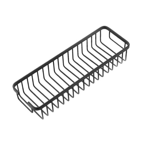 COLLBATH No Drilling Badezimmer Wandregal Schwarz Einlagig Aufbewahrungsablage Nagelfrei Robust Für Waschbecken und Wc Organizer von COLLBATH