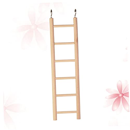 COLLBATH Papageienspielzeug Natürliche Holzleiter mit Metallhaken Umweltfreundliche Vogelkäfig Hängesprosse für Wellensittiche Nymphensittiche und Kleine Vögel Fördert Intelligenz und von COLLBATH