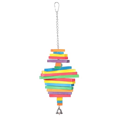 COLLBATH Parrot Chewing Toy Hanging Bird Plaything for Parakeets and Pet Birds Natural Wood Material Engaging Cage Accessory for Interactive Fun von COLLBATH