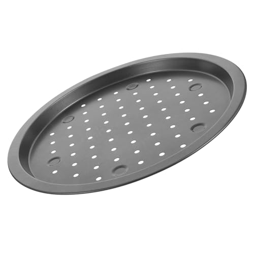 COLLBATH Perforiertes Carbonstahl Pizzablech Antihaft Backform mit Löchern Robustes Rostfreies Backblech für Haushaltsöfen und Professionelle Pizzazubereitung Langlebig und Leicht zu von COLLBATH