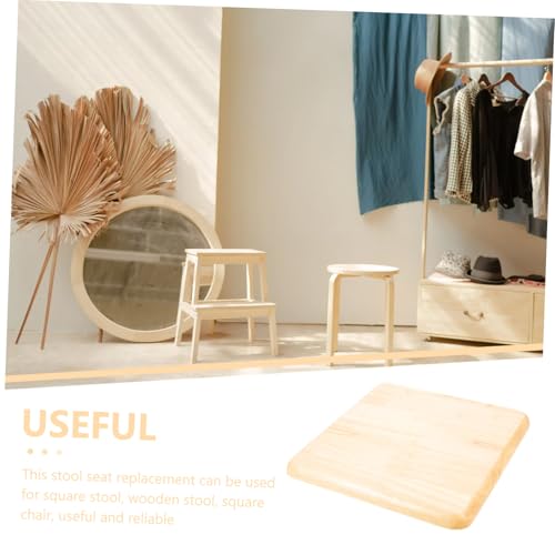 COLLBATH Quadratischer Holz Sitzhocker Ersatz Sitzplatte aus Massivem Holz für Stuhl Hocker Stabile und Langlebige Sitzfläche Geeignet für Esszimmer Büro und Restaurant Einfache Montage von COLLBATH
