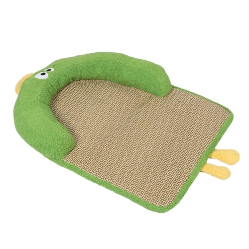 COLLBATH Rattan Kühlmatte mit Kissen Handgewebte Atmungsaktive Schlafmatte für Hunde und Katzen Faltbar Hautfreundlich Leicht zu Reinigen für Sommer Innen und Außenbereich Grün von COLLBATH