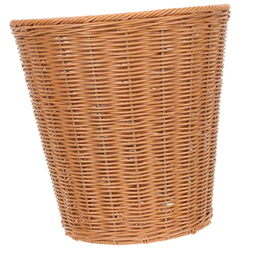 COLLBATH Multi-funktionaler Rattan Wäschekorb Geflochtener Abfallkorb Für Küche Und Badezimmer Natürlicher Look Für Rustikale Wohnatmosphäre Für Spielzeug Und Obstspeicherung von COLLBATH