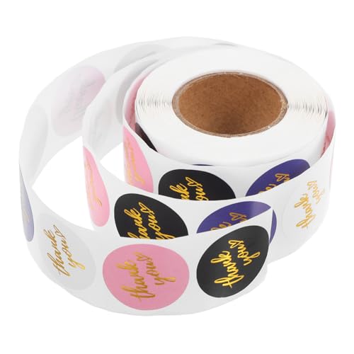 COLLBATH Runde Dankeschön Aufkleber Selbstklebend Bunte Geschenkaufkleber für Verpackung und Partytüten Haltbare Versiegelungssticker für Kleine Unternehmen und Geschenkverpackungen von COLLBATH