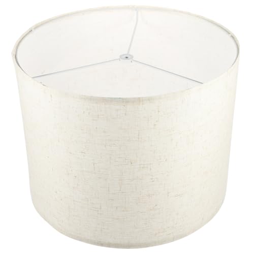 COLLBATH Runder Lampenschirm aus Verschleißfestem Leinen Dekorativer Ersatz für Tisch und Stehlampen Schlichtes Design in Hellem Leinen Einfache Montage Geeignet für Wohnzimmer Schlafzimmer von COLLBATH