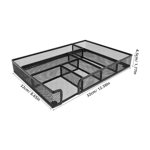 COLLBATH Schreibtisch Organizer Metallgitter mit Fächern Vielseitige Aufbewahrungsbox für Büro Küche Bad und Bastelbedarf Atmungsaktives Mesh Stabile Schwarze Desktop Ablage von COLLBATH