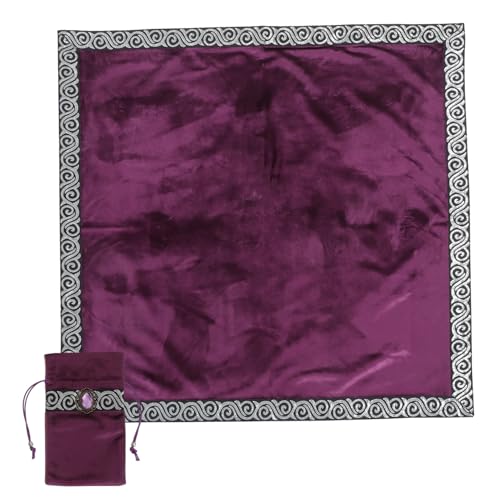 COLLBATH Tarot Tischdecke aus Dickem Samt mit Gold-silbernem Rand Mystisches Wahrsage-Tuch mit Praktischem Beutel für Tarotkarten Dekoratives Divination Zubehör für Anfänger und Profis COLLBATH Tarot Tischdecke aus Dickem Samt mit Gold-silbernem Rand Mystisches Wahrsage-Tuch mit Praktischem Beutel für Tarotkarten Dekoratives Divination Zubehör für Anfänger und Profis von COLLBATH