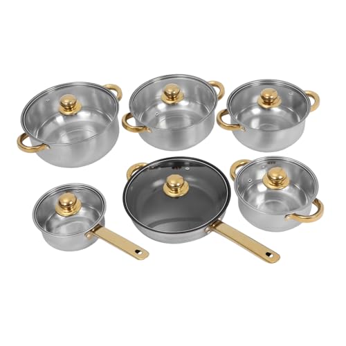 COLLBATH Teiliges Edelstahl Kochgeschirr Set mit Antihaftbeschichtung Gleichmäßige Hitzeverteilung Induktionsgeeignet Vielseitig für Zuhause und Tägliches Kochen COLLBATH Teiliges Edelstahl Kochgeschirr Set mit Antihaftbeschichtung Gleichmäßige Hitzeverteilung Induktionsgeeignet Vielseitig für Zuhause und Tägliches Kochen von COLLBATH