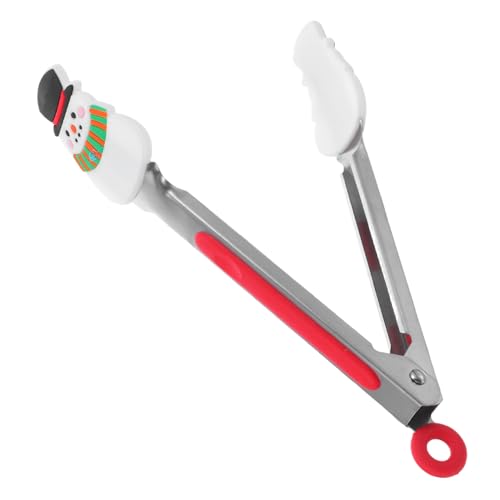 COLLBATH Tongs mit Edelstahlgriff Schneemann Form Rutschfeste Küchenzange für Brot Bbq Grillen und Servieren von Lebensmitteln für Sicheres Kochen und Backen von COLLBATH
