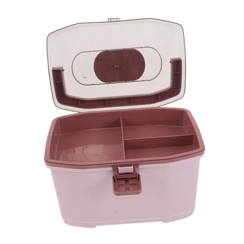COLLBATH Tragbarer Plastik-medikamentenbox Organizer mit Verstellbaren Fächern Multifunktional für Pillen Bastelbedarf Bürobedarf Staubgeschützt mit Griff für Zuhause und Unterwegs von COLLBATH