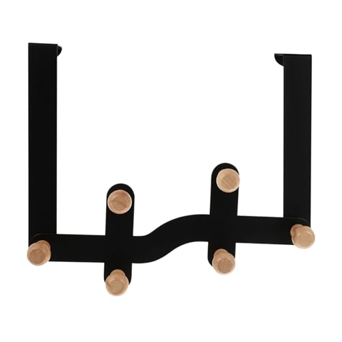 COLLBATH Türhakenleiste mit Holz-haken zum Einhängen Stabile Türgarderobe ohne Bohren Platzsparender Organizer für Kleidung Handtücher Schlüssel Praktischer Türhaken für Schlafzimmer und von COLLBATH