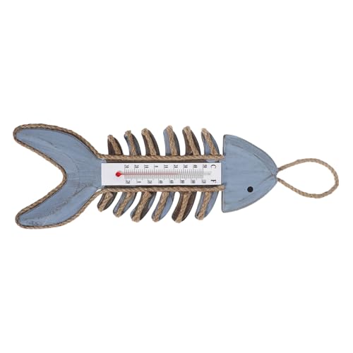 COLLBATH Vintage Fischknochen Form Wandmontiertes Thermometer für und Außenbereich Geeignet für Garten Veranda Wohnzimmer und Eingangsbereich von COLLBATH