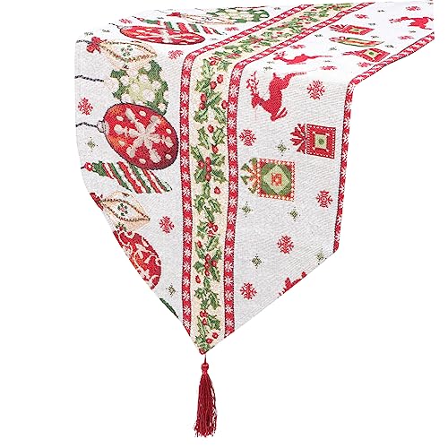 COLLBATH Gestrickter Weihnachtstischläufer Heimdekorationsprodukte Tischfahne Für Das Weihnachtsessen von COLLBATH