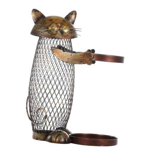 COLLBATH Kreativer Weinflaschenhalter aus in Katzenform Weinregal für Bar und Küche Weinaufbewahrungsregal mit Münzfach von COLLBATH