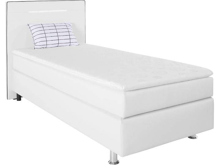 Boxspringbett COLLECTION AB London, inklusive Topper und Kissen, mit LED-Beleuchtung , schwarz-weiß (weiß, schwarz), B:100cm L:206cm, Komplettbetten, Boxspringbett, Boxspringbett erhältlich in 90cmx200cm, 140cmx200cm & 180cmx200cm von COLLECTION-AB