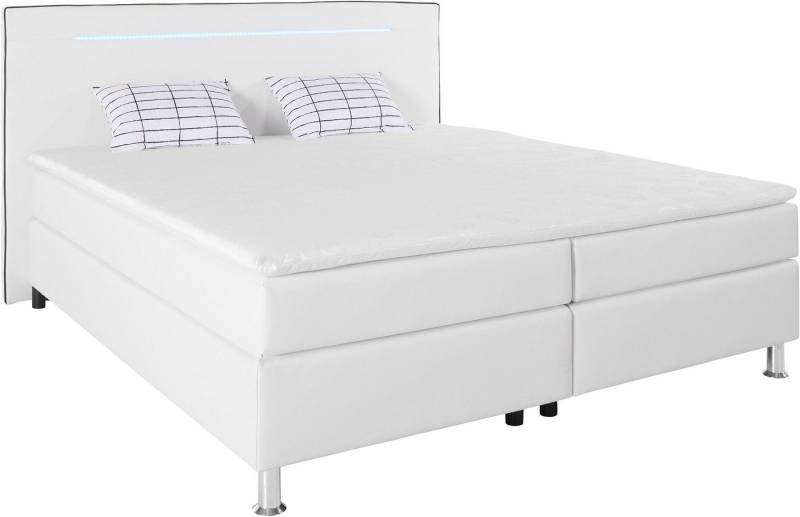 COLLECTION AB Boxspringbett London, inklusive Topper und Kissen, mit LED-Beleuchtung, Boxspringbett erhältlich in 90cmx200cm, 140cmx200cm & 180cmx200cm von COLLECTION AB