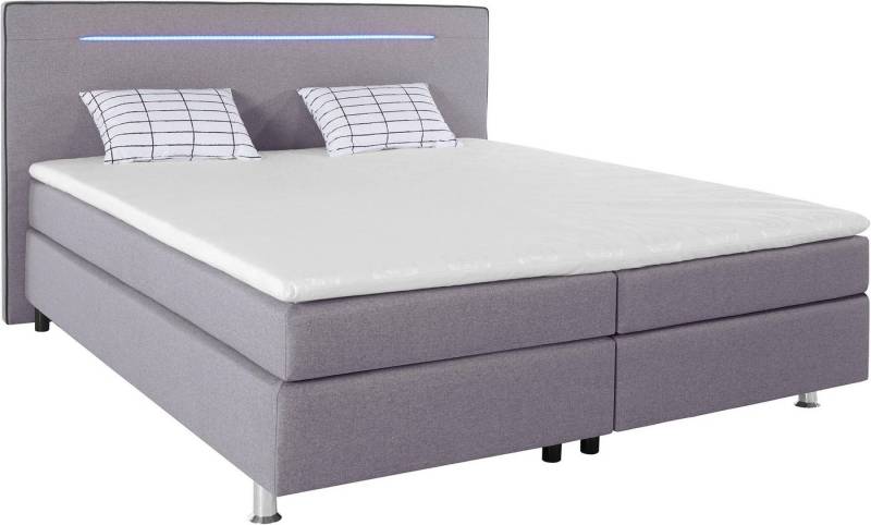 COLLECTION AB Boxspringbett London, inklusive Topper und Kissen, mit LED-Beleuchtung, Boxspringbett erhältlich in 90cmx200cm, 140cmx200cm & 180cmx200cm von COLLECTION AB