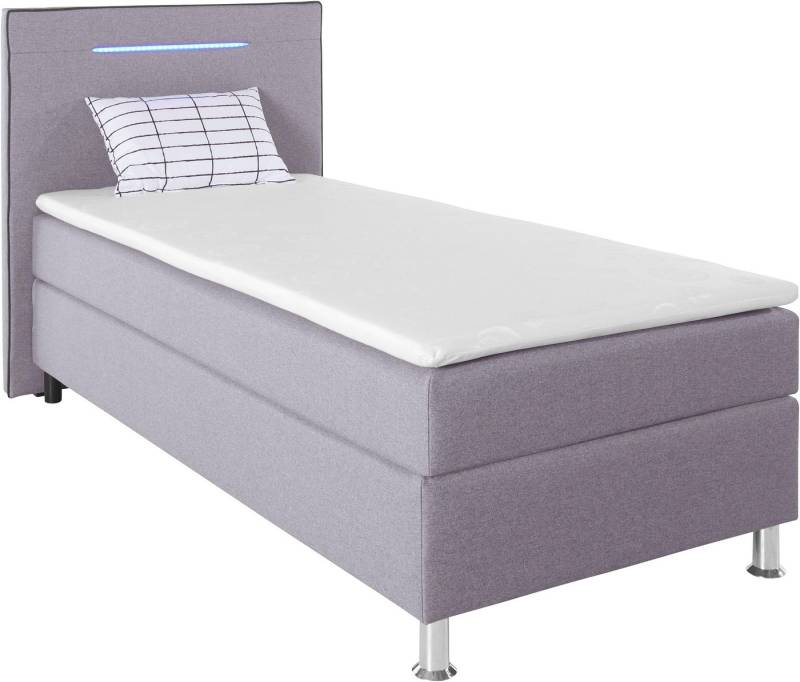 COLLECTION AB Boxspringbett London, inklusive Topper und Kissen, mit LED-Beleuchtung, Boxspringbett erhältlich in 90cmx200cm, 140cmx200cm & 180cmx200cm von COLLECTION AB