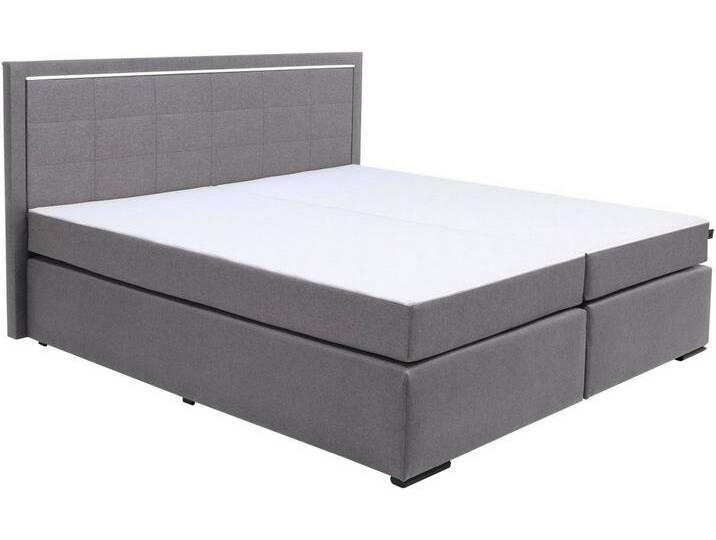 COLLECTION AB Boxspringbett 30 Jahre Jubiläums-Modell Athena, in H2,H3 & H4, inkl. LED-Leiste, grau, 7-Zonen-Taschen-Federkernmatratze , H3, hellgrau von COLLECTION-AB
