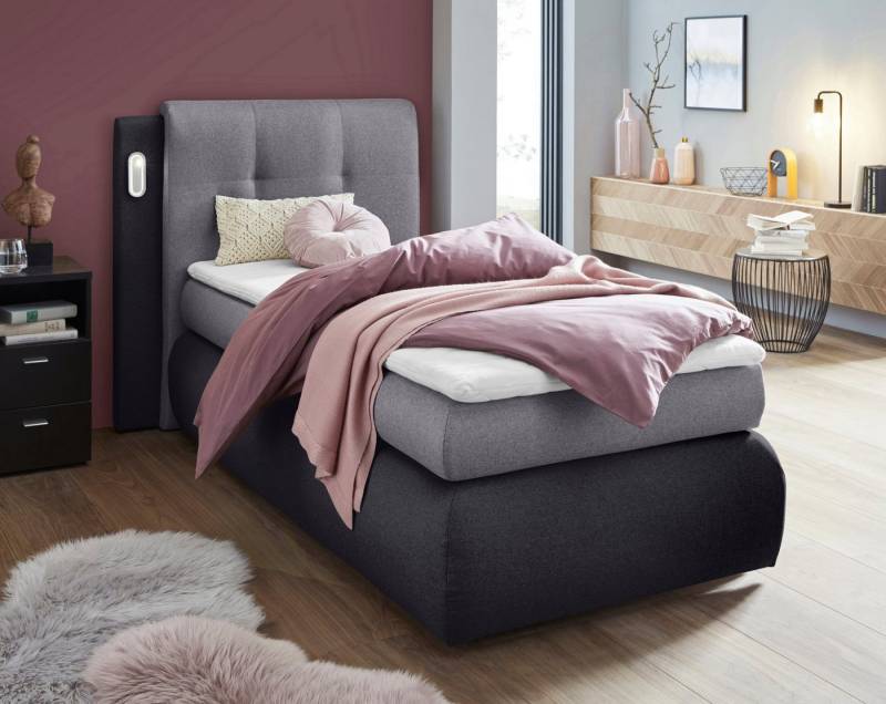 COLLECTION AB Boxspringbett Borna, inklusive Bettkasten, LED-Beleuchtung und Topper von COLLECTION AB