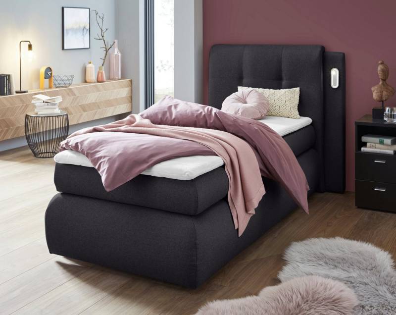 COLLECTION AB Boxspringbett Borna, inklusive Bettkasten, LED-Beleuchtung und Topper von COLLECTION AB