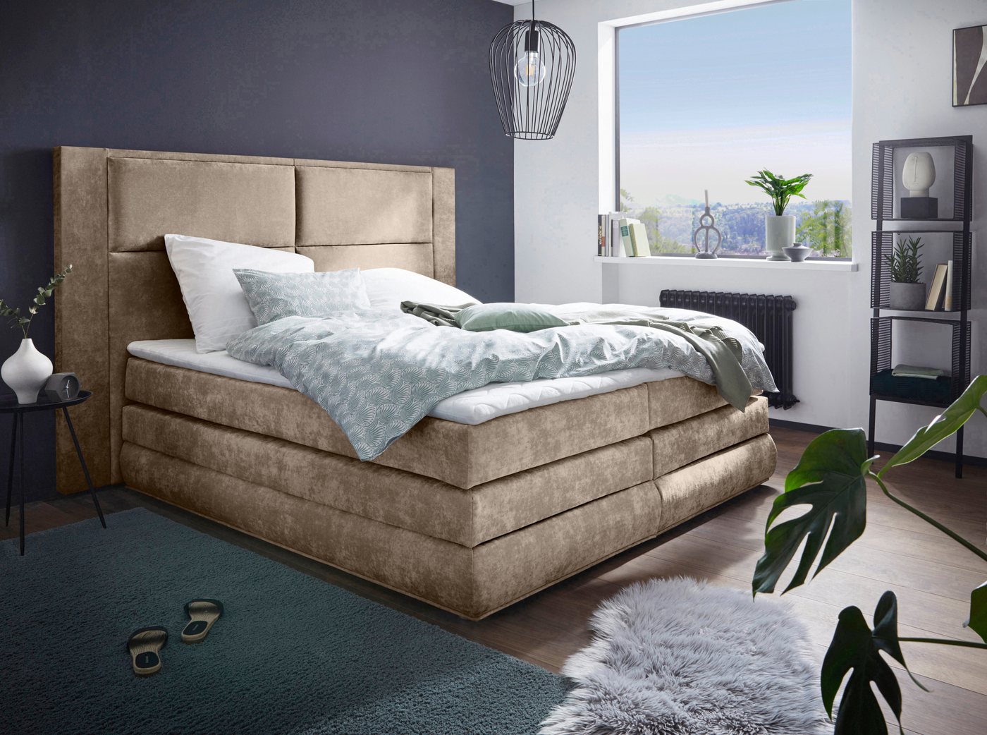 COLLECTION AB Boxspringbett Copenhagen, inklusive Bettkasten, Topper, wahlweise mit LED-Beleuchtung von COLLECTION AB