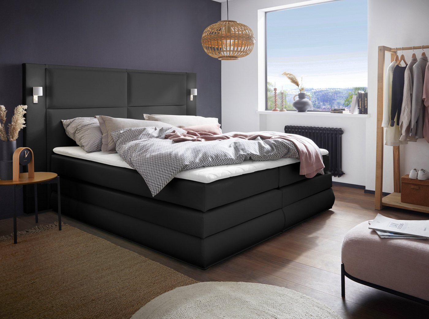 COLLECTION AB Boxspringbett Copenhagen, inklusive Bettkasten, Topper, wahlweise mit LED-Beleuchtung von COLLECTION AB