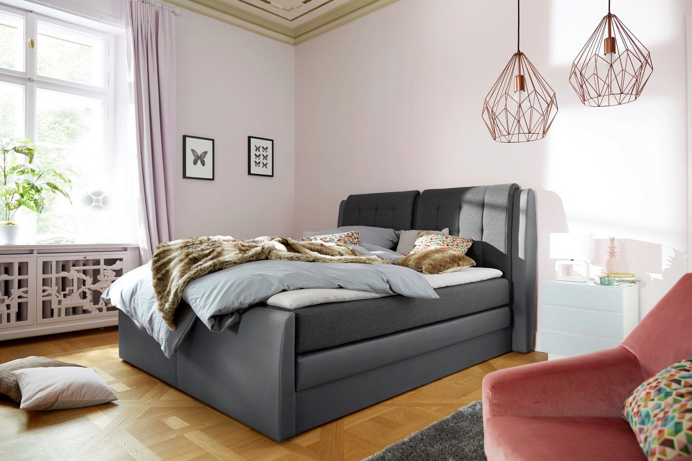 COLLECTION AB Boxspringbett Rubene, inkl. Bettkasten und Topper von COLLECTION AB