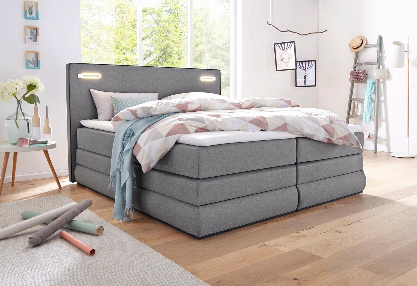 COLLECTION AB Boxspringbett Rubona, inkl. Bettkasten, LED-Beleuchtung und Topper von COLLECTION AB