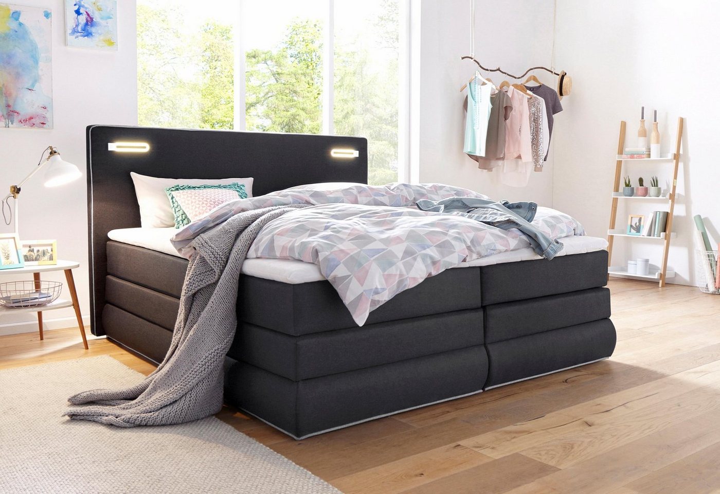 COLLECTION AB Boxspringbett Rubona, inkl. Bettkasten, LED-Beleuchtung und Topper von COLLECTION AB