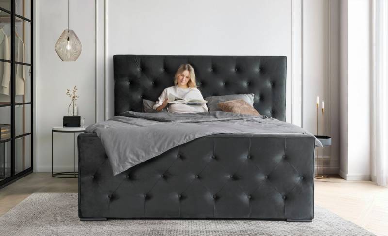 COLLECTION AB Boxspringbett Florence inkl. Kingsize (28 cm) Matratze (H3) mit integriertem Topper, inkl. Bettkasten, erhältlich in der Breite 180 cm von COLLECTION AB