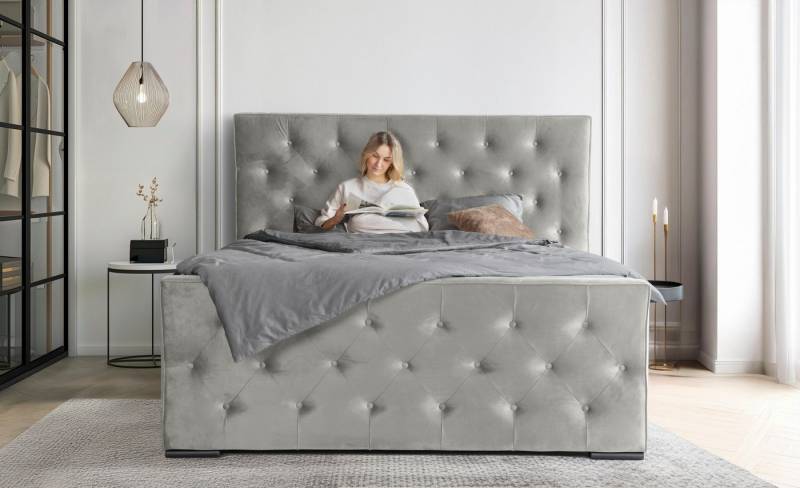 COLLECTION AB Boxspringbett Florence inkl. Kingsize (28 cm) Matratze (H3) mit integriertem Topper, inkl. Bettkasten, erhältlich in der Breite 180 cm von COLLECTION AB
