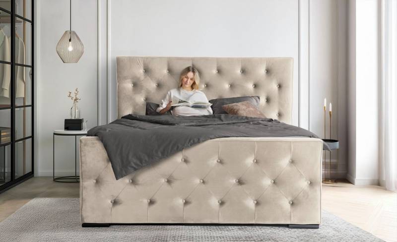 COLLECTION AB Boxspringbett Florence inkl. Kingsize (28 cm) Matratze (H3) mit integriertem Topper, inkl. Bettkasten, erhältlich in der Breite 180 cm von COLLECTION AB