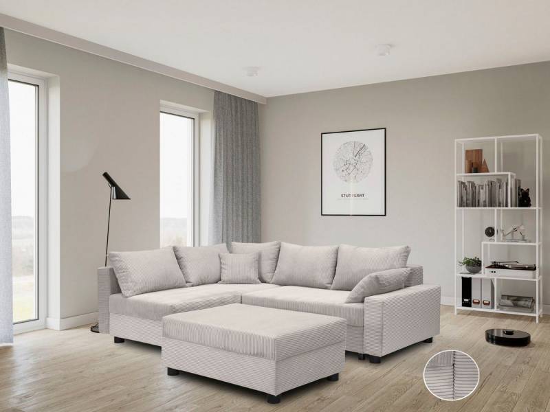 COLLECTION AB Ecksofa Parma L-Form, mit Schlaffunktion und Bettkasten, inklusive Kissen, Bonellfederkern von COLLECTION AB