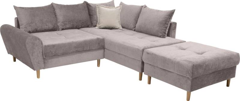 COLLECTION AB Ecksofa Reims L-Form, Ottomane beidseitig montierbar, inkl. Bettfunktion und Hocker von COLLECTION AB