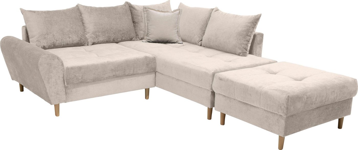 COLLECTION AB Ecksofa 30 Jahre Jubiläums-Modell Reims, Ottomane beidseitig montierbar, inkl. Bettfunktion und Hocker von COLLECTION AB