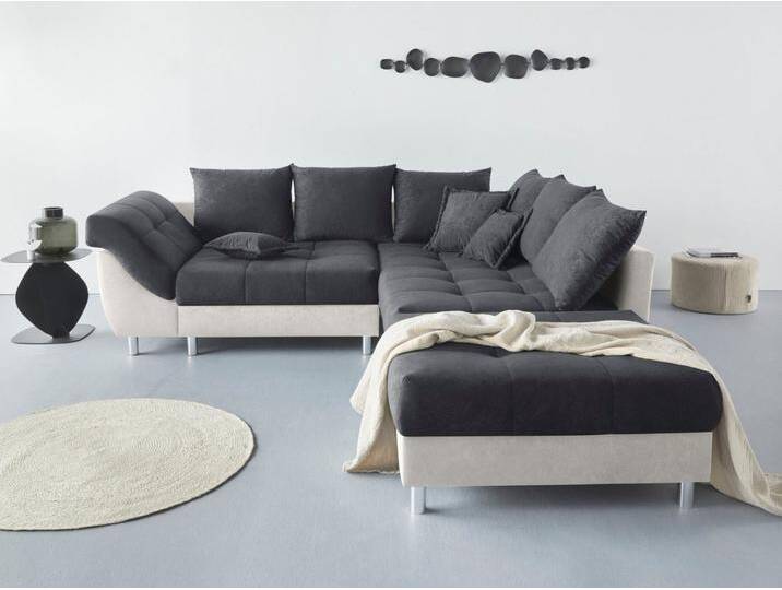 COLLECTION AB Ecksofa (Spar-Set) Innsbruck L-Form und Hocker, Spar-Set, Ecksofa und Hocker, Recamiere links oder rechts montierbar, grau von COLLECTION-AB