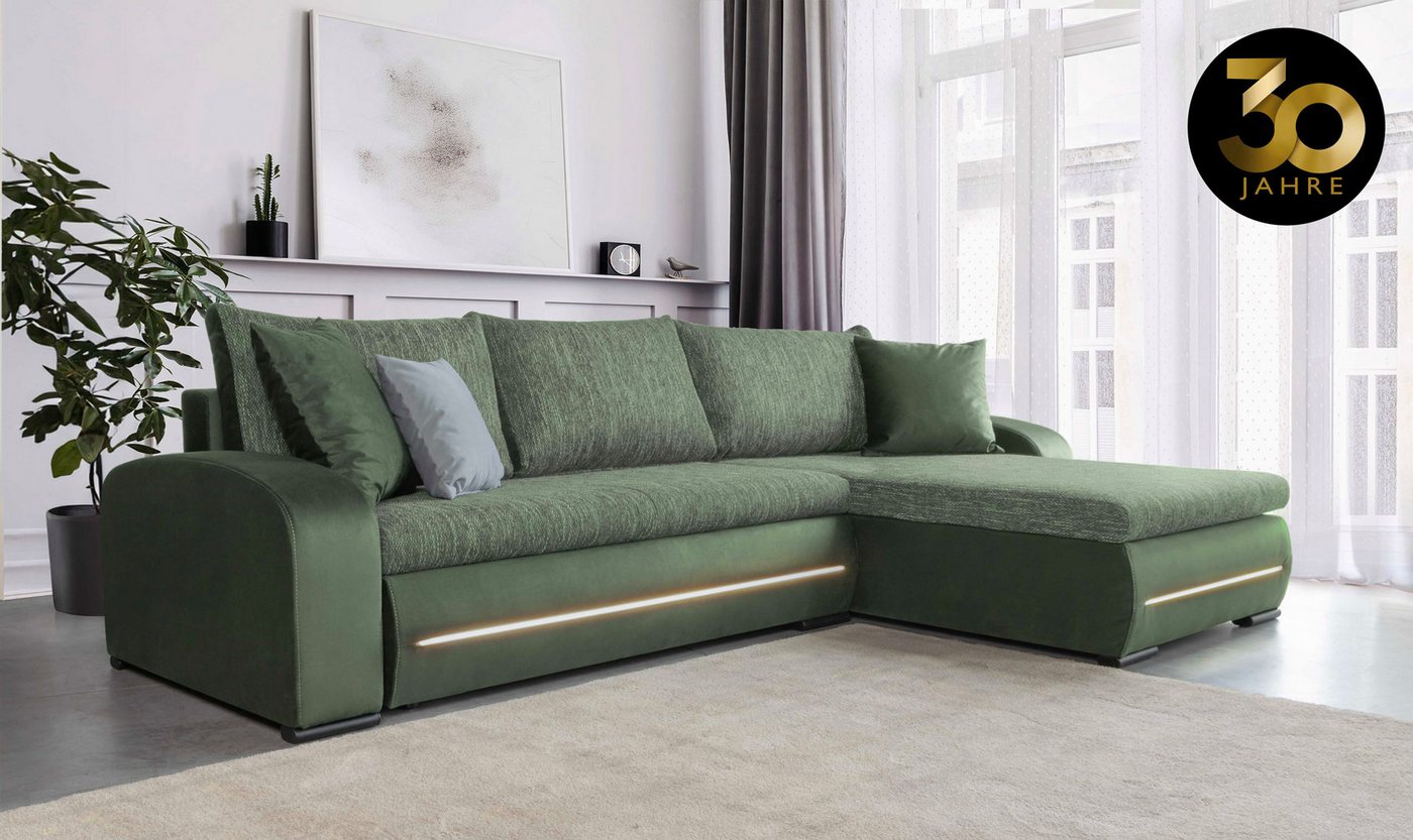 COLLECTION AB Ecksofa 30 Jahre Jubiläums-Modell Wind L-Form, inkl. Schlaffunktion und Bettkasten, frei im Raum stellbar von COLLECTION AB