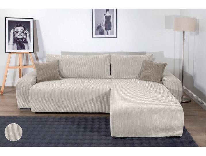 COLLECTION AB Ecksofa Pia, L-Form, Breite 237 cm, mit Schlaffunktion, inkl. Bettfunktion und Bettkasten, beige, beige von COLLECTION-AB