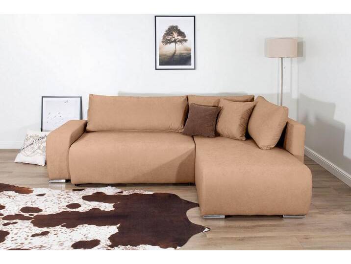 COLLECTION AB Ecksofa Ecksofa, Schlaffunktion,Bonnelfederkern,Rückenkissen, beige braun, hellbraun von COLLECTION-AB