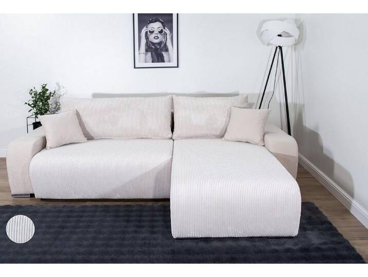 COLLECTION AB Ecksofa Ecksofa, Schlaffunktion,Bonnelfederkern,Rückenkissen, beige grau von COLLECTION-AB