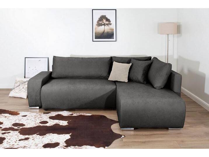 COLLECTION AB Ecksofa Poppy, L-Form, Breite 227 cm mit Schlaffunktion, inkl. Schlaffunktion und Bettkasten, grau, anthrazit von COLLECTION-AB