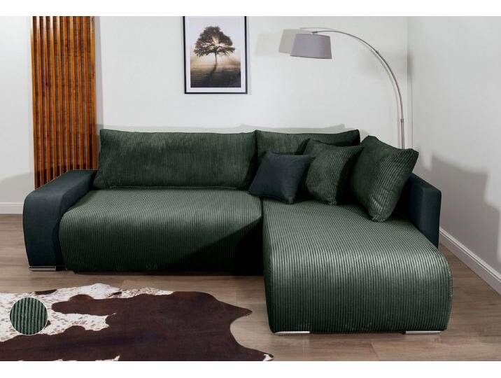 COLLECTION AB Ecksofa Ecksofa, Schlaffunktion,Bonnelfederkern,Rückenkissen, grün von COLLECTION-AB