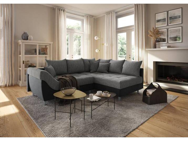 COLLECTION AB Ecksofa Innsbruck L-Form, inklusive Federkern, Recamiere links oder rechts montierbar, grau schwarz, schwarz/grau von COLLECTION-AB