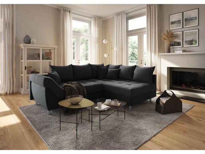 COLLECTION AB Ecksofa Innsbruck L-Form, inklusive Federkern, Recamiere links oder rechts montierbar, schwarz, schwarz von COLLECTION-AB