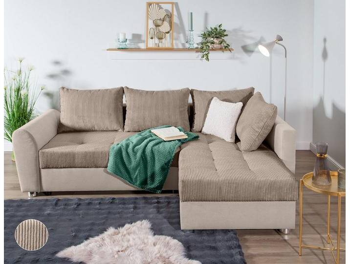 COLLECTION AB Ecksofa JANA L-Form, inkl. Bettfunktion,Bettkasten und Bonnelfederkern von COLLECTION-AB